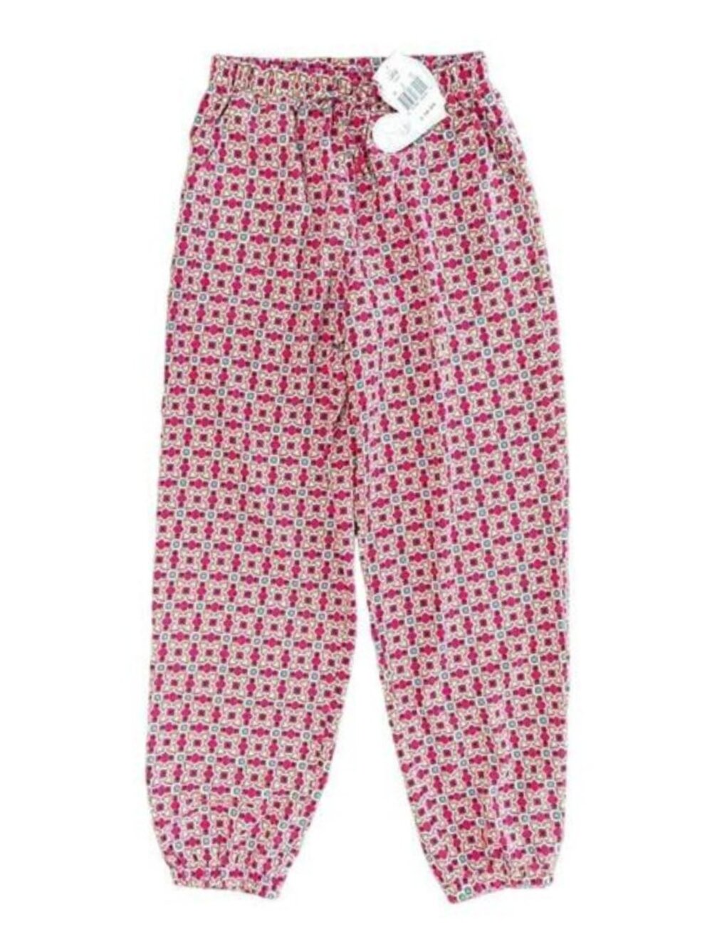 Speechless Floral Jogger Pants Pink Multi Print Girls Large NWT Elastic Waist